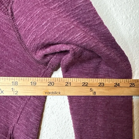 Free People We the Free Split Back Funnel Neck Top Plum Purple Knit Size s - Picture 7 of 12